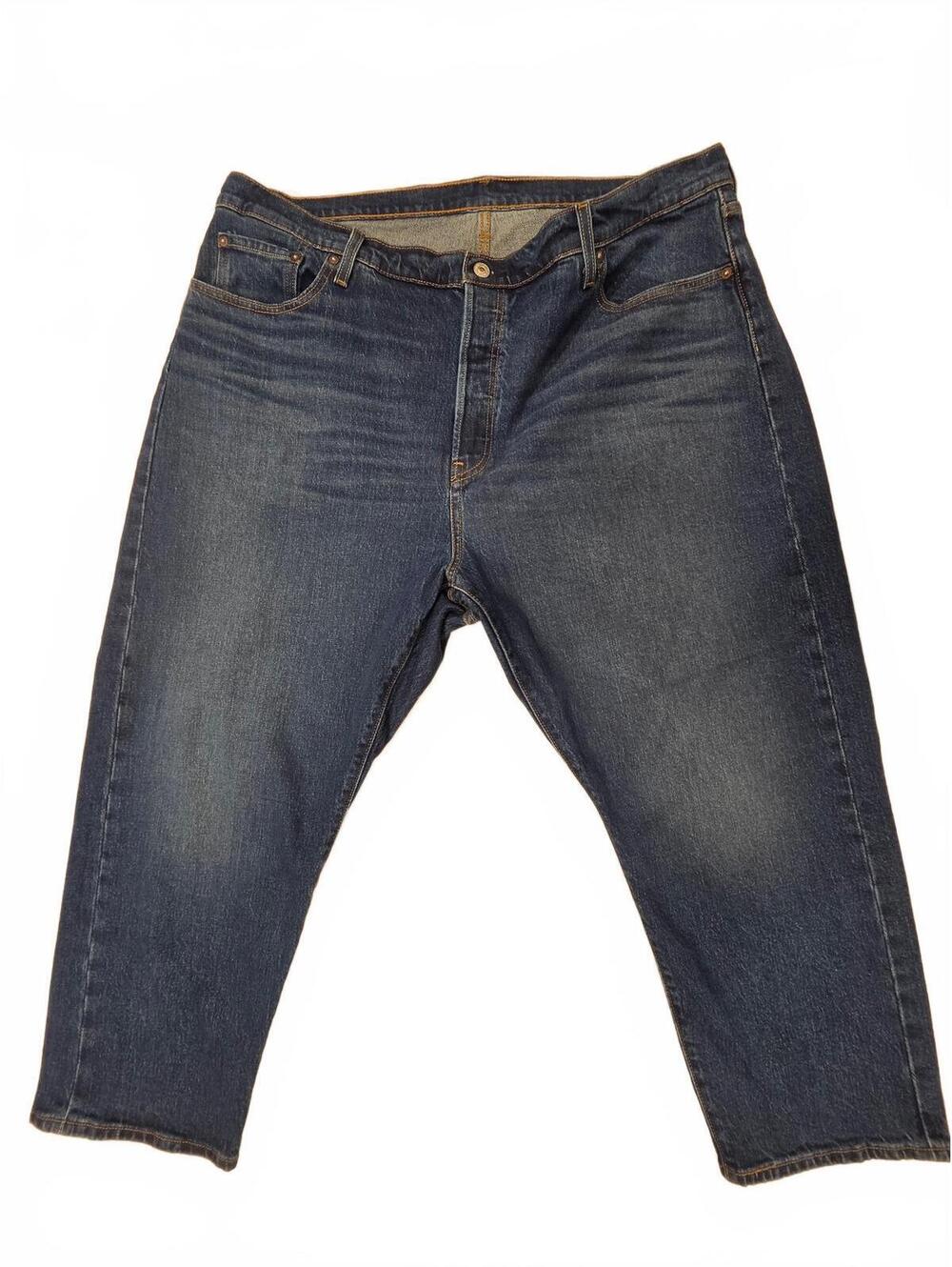 Levi's 501 Original Cropped Jeans Women's Plus Size 24W Stretch Blue Denim